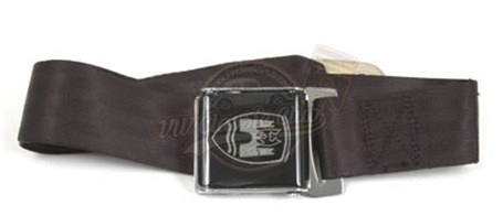 Front Seat Belt 2 Point Inertia with Chrome Buckle and Black Webbing