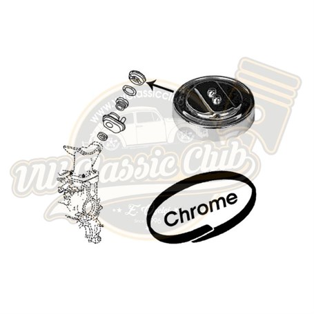 Chrome Oil Cap (Piece) (1100-1200-1300-1302-1303-T1-T2-Karmann Ghia-Variant)