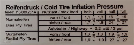 Tyre Inflation  Sticker