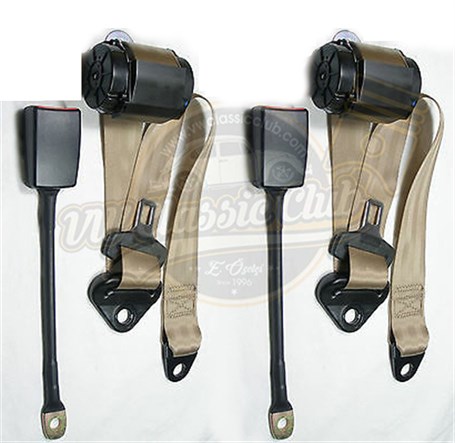 Front Seatbelt with 3 Joints Automatic Type Cream Pair