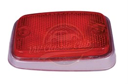 Side Marker Lamp Lens With Silver Rim, Rear, Red
