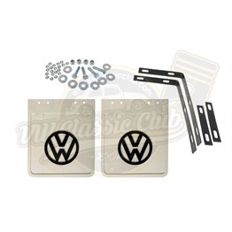 White Mud Flaps with Brackets (Pair) (T1-T2)