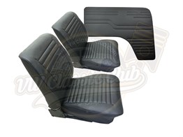 Imitation Leather Seat Upholstery Black Set (T2)