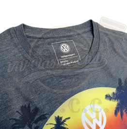 VW Lisanlı Gri T1 Baskılı T-Shirt 