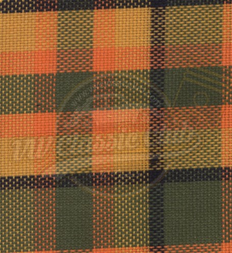 Westfalia Green over Orange Plaid Fabric (T2) (1 Meter)